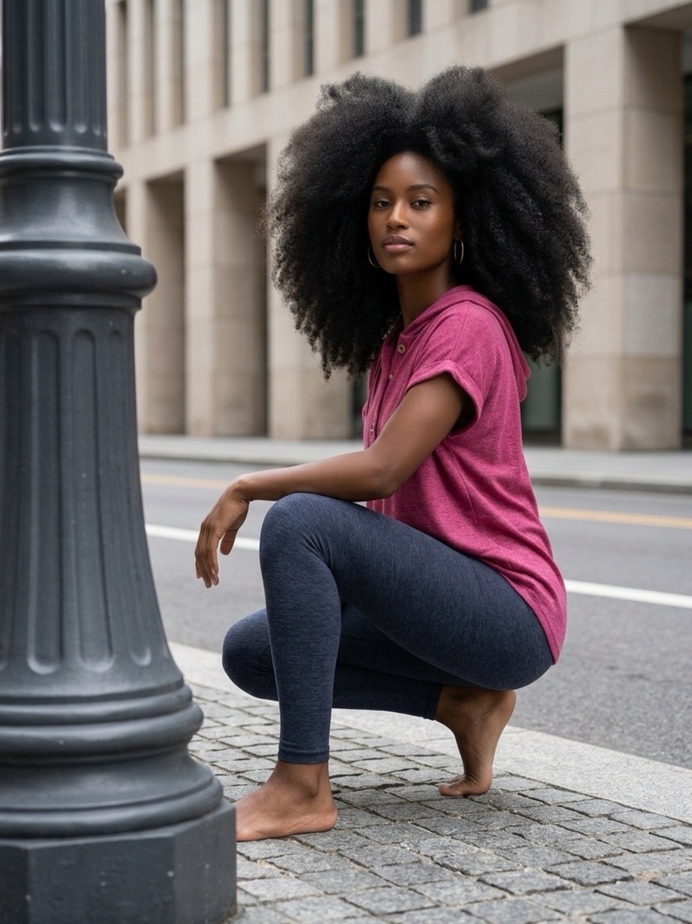 Casual Pink Hooded Tee